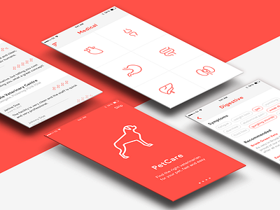 PetCare App app clean design dog ios iphone mobile pet simple ui ux white