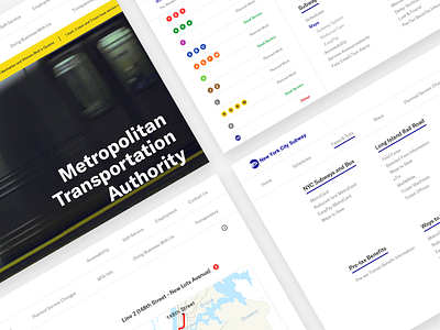 MTA | 4 Pages clean metro mta navigation new york presentation redesign subway ui ux website white