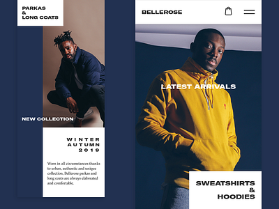 Bellerose | Homepage clean ecommerce fashion homepage mobile responsive safari shop ui web webshop website