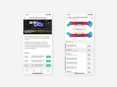 Stadium App | Event Screens