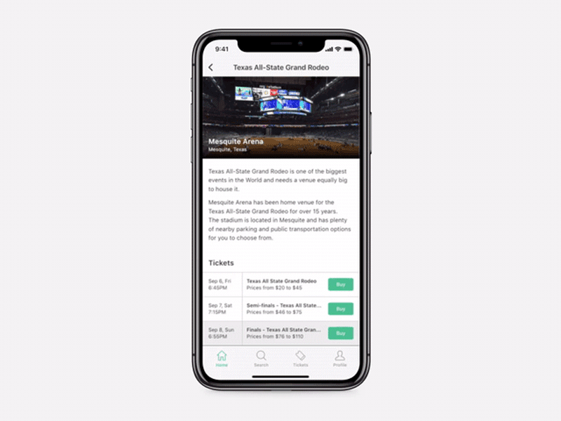 Stadium App | Motion animation app arena event gif ios iphone mobile motion sports stadium tickets