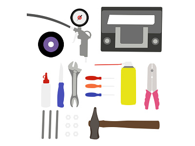 Garage tools flat design garage tools illustration illustrator