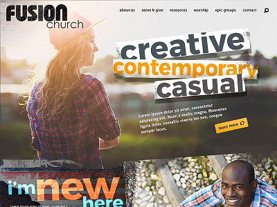Fusion Church Dribbble church design grunge grunge design ui design urban web design web ui