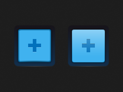 Cokonnect Rounded-Square Buttons blue buttons dark pressed ui