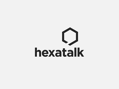 Hexatalk bubble chat communication design hexagon logo social speech