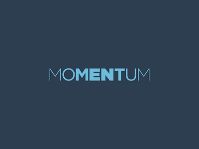 Momentum blue letters momentum