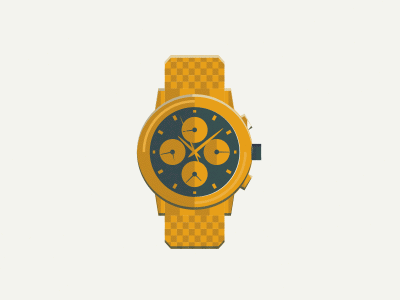 Goldwatch animation animation clock gold illustration time vector watch