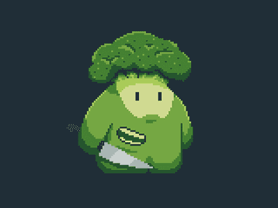Brocco Lee art broccoli character food game pixel art