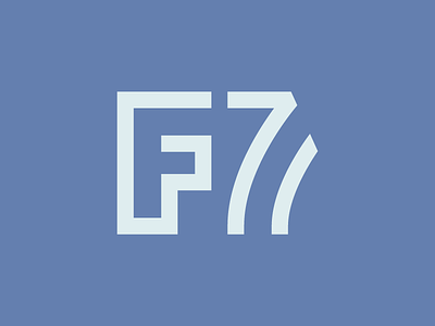 F7 mark 2 7 blue f illustrator initials lettering letters lines mark simple thick
