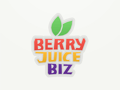 Berry Juice Biz app business colorful drink fruit game leaf leaves lettering logo nature