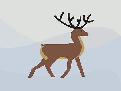 Reindeer animals arctic illustration series vector