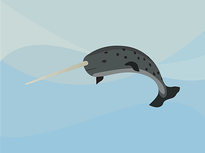 Narwhal animal arctic illustration series vector