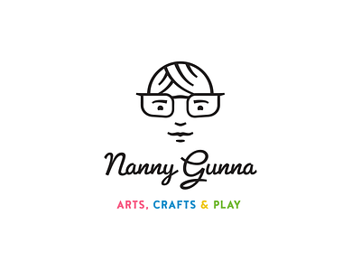 Nanny Gunna final version arts crafts cursive illustration lines logo nanny play