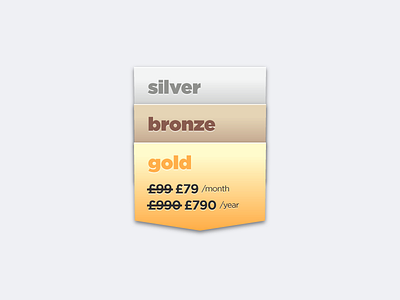 Pricing tiers bronze gold pricing silver web