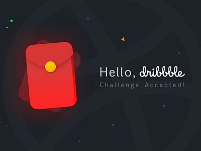 Hello Dribbble debut hello dribbble red packet