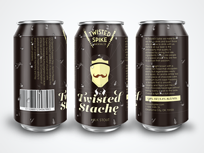 Twisted Stache beer brand brewery identity logo milk stout okc oklahoma oklahoma city packaging