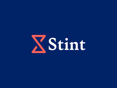 Stint Logo branding design employment hourglass lockup logo mark stint vector