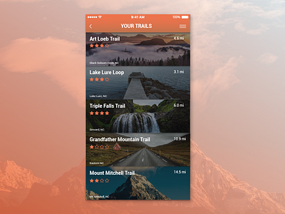 Daily UI #044 - Favorites 044 daily ui favorites mountains nc