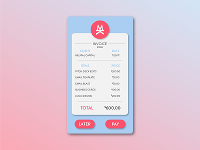 Daily UI #046 - Invoice 046 daily ui invoice mkuhn