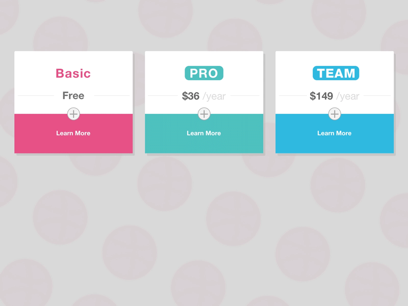 Dribbble Pricing Cards dribbble pricing card principle rvweeklyuichallenge sketch