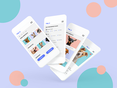 Pals Adoption App app design dogs pet adoption product design ui ux