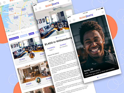 Roommate App Progress Screens airbnb app design mobile design nyc product product design roommate