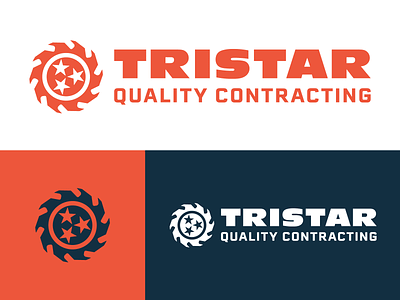 Tristar Quality Contracting brand branding contracting hardware icon identity label logo logo design mark nashville saw star tennessee tristar