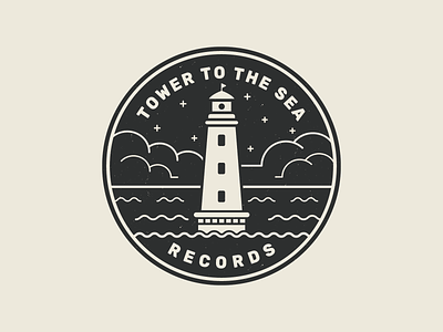 Tower to the Sea Records badge brand branding identity illustration logo nyc tower to the sea vector