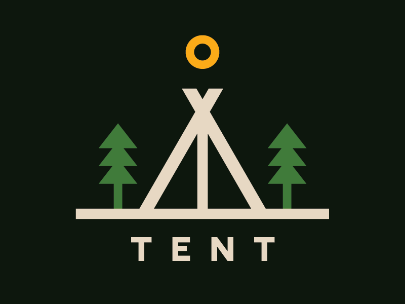 Tent Studios Rejected Concept camping design logo photography studio tent trees vector