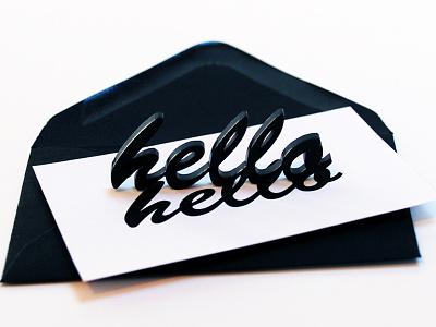 Hello acrylic business card typography
