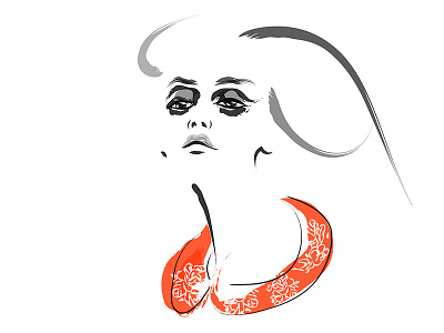Fashion Face digit alart fashion sketch illustration print