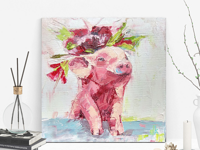 Pig №1 canvas oil pig piggy