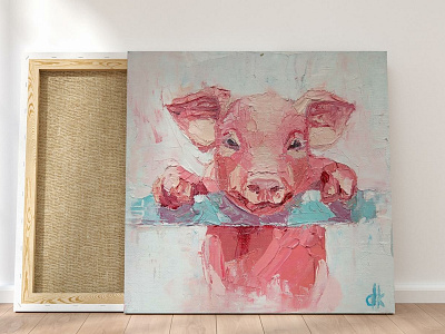 Pig №2 animal art canvas canvas print new year 2019 oil oil on canvas pig piggy print