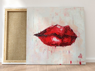 Red Lips canvas drawing illustration illustrator lips oil oil on canvas painting poster print red