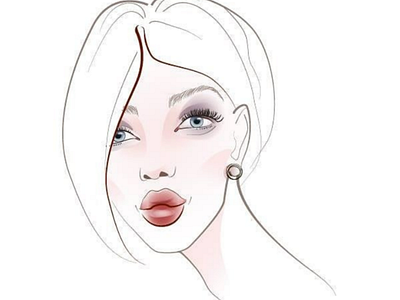 Fashion portrait head kiss portrait print fashion style vector