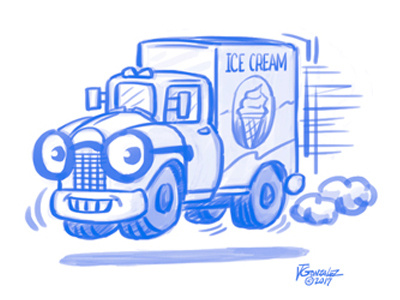 Ice Cream Truck character design illustration kids illustration sketch