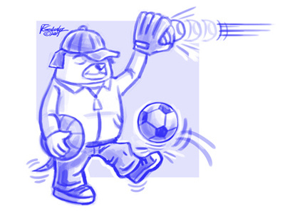 Sports Dog character design illustration sketch