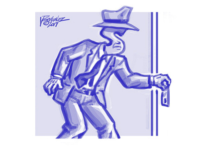 Letter Man S character design sketch illustration