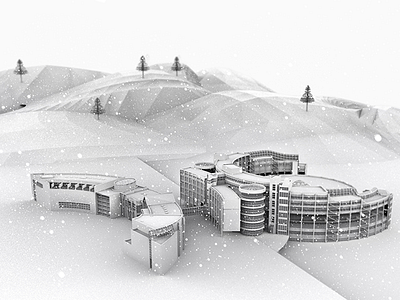 3D Christmas Card for IPK 3d architecture building layout visualization