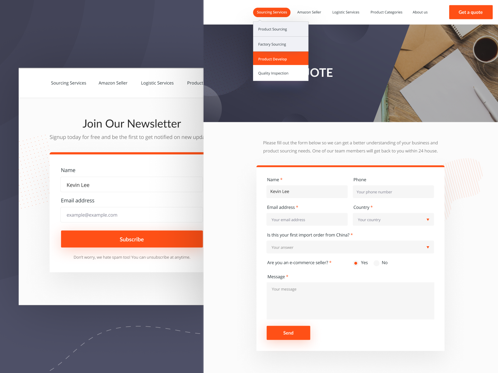 Website / landing page form designs by YuRi Na on Dribbble