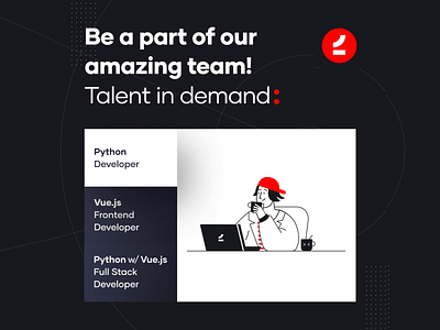 Be a part of our amazing team! after effect developer frontend hiring illustration job latinamerica motion graphics python remote remote work vacancy vuejs