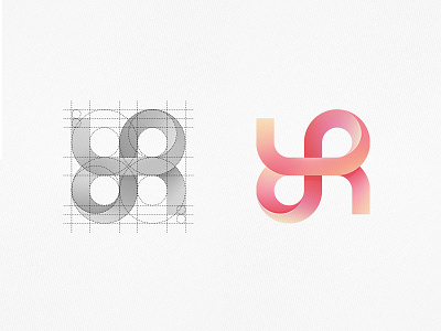 Personal Logo YR brand branding clean gradient graphic design grid identity logo monogram personal logo self promotion yr