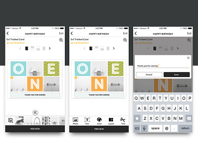 App UI / Photo Greeting Card Design