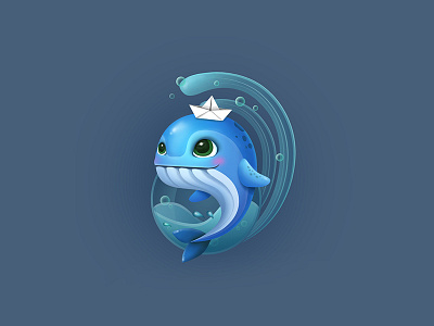 Go-ul / Whale Character design 2d character animal character bubbles character design character drawing character identity festival branding fish character gradient illustration paper boat ulsan whale festival