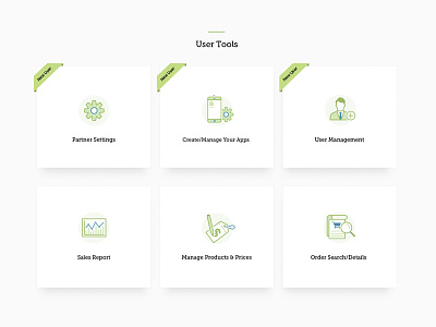 FDN User Tools Tile menus card menu icon design manage products order details our services sales report service icon settings tag tile menu tool menu user tools