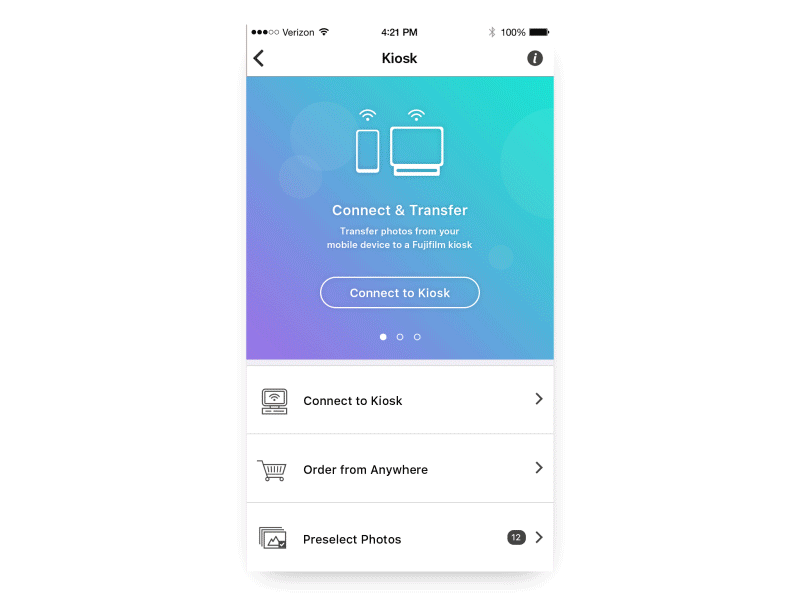 Wifi Transfer App Home page design