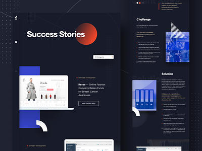Success Stories - Case Study case study dark landing page grid system inspiration interaction animation landing page landing page ui menubar motion graphic new brand page transition portfolio rebranding success stories user experience user interface visual identity web development web layout webdesign