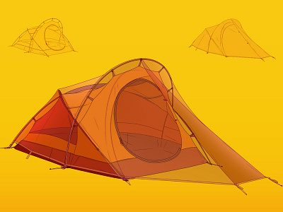 Tent camping design drawing johanillustration nature outdoors tent vector