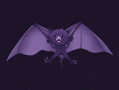 Naughty Bat bat batman character character design exhibition illustration illustrator naughty night wings