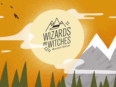 Wizards and Witches 06 Endframe clouds endframe explainer explainer video illustration illustrator logo lockup moon motion design mountains school of motion script witch witches wizards
